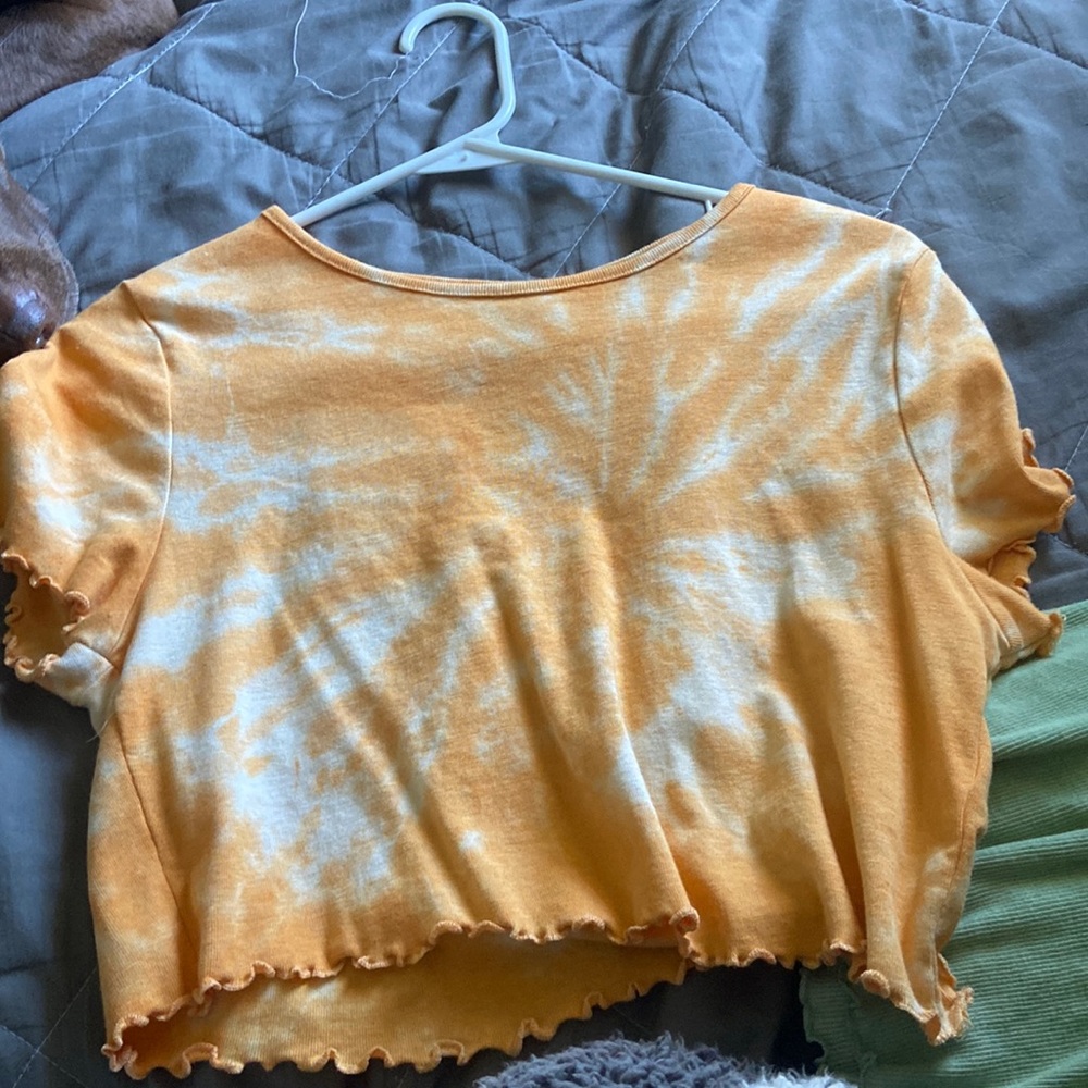 orange tie dye crop top